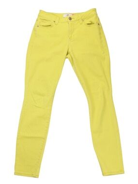 Cabi Yellow Skinny Jeans Size 8 Bright Stretch Denim Mid Rise Ankle